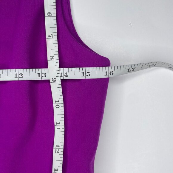 Susana Monaco Purple Asymetrical Pleated Sleeveless Low Back Midi Dress Sz L - Picture 6 of 10